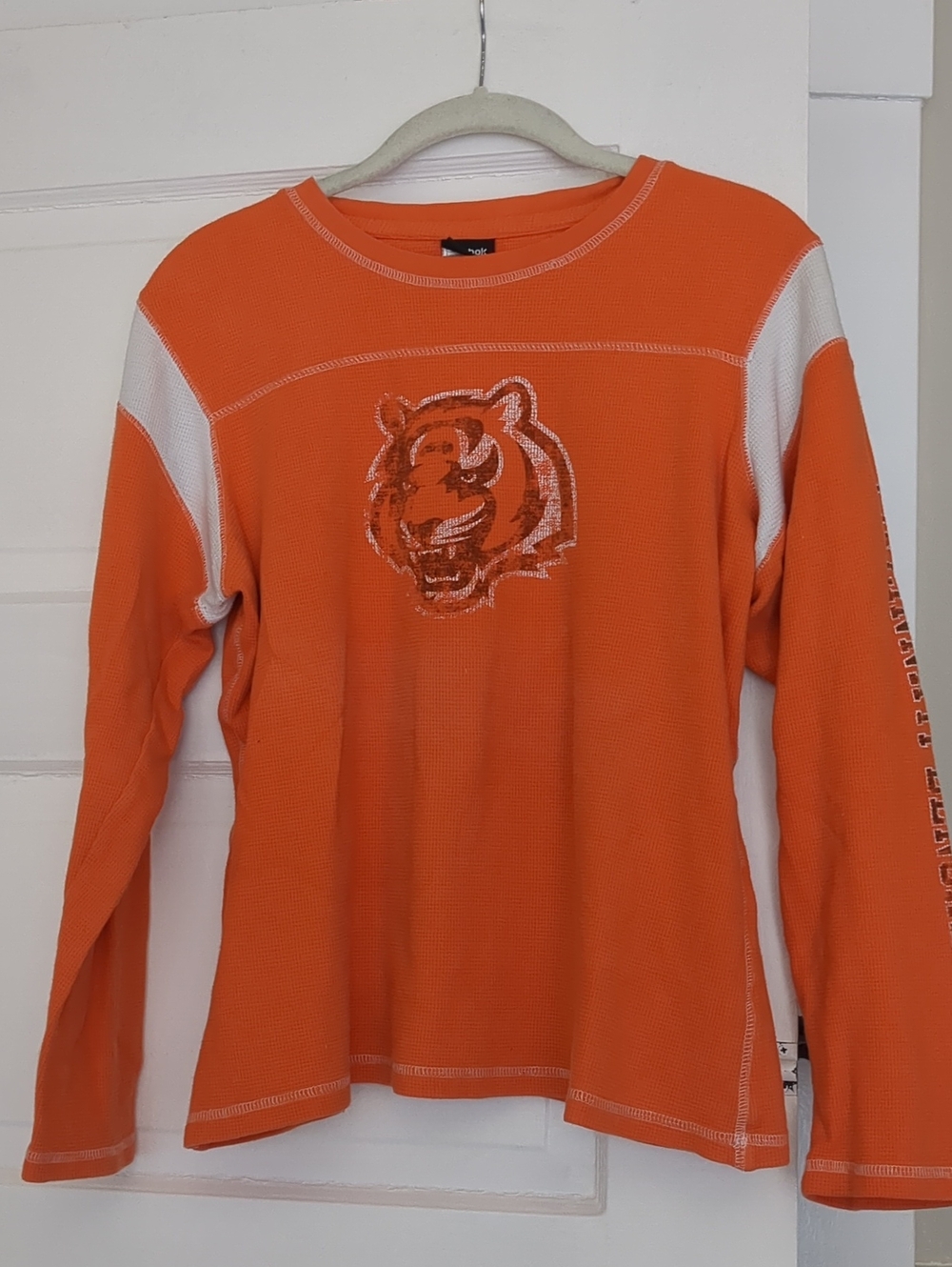 Reebok Orange and White Tiger Graphic Sweatshirt